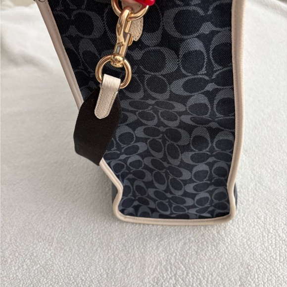 Coach Dark Blue and Cream Signature Tote - Picture 5 of 6